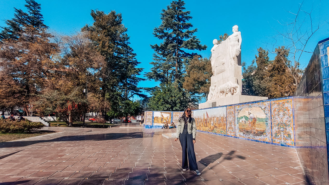 Woman walking downtown, an excellent choice of where to stay in Mendoza.